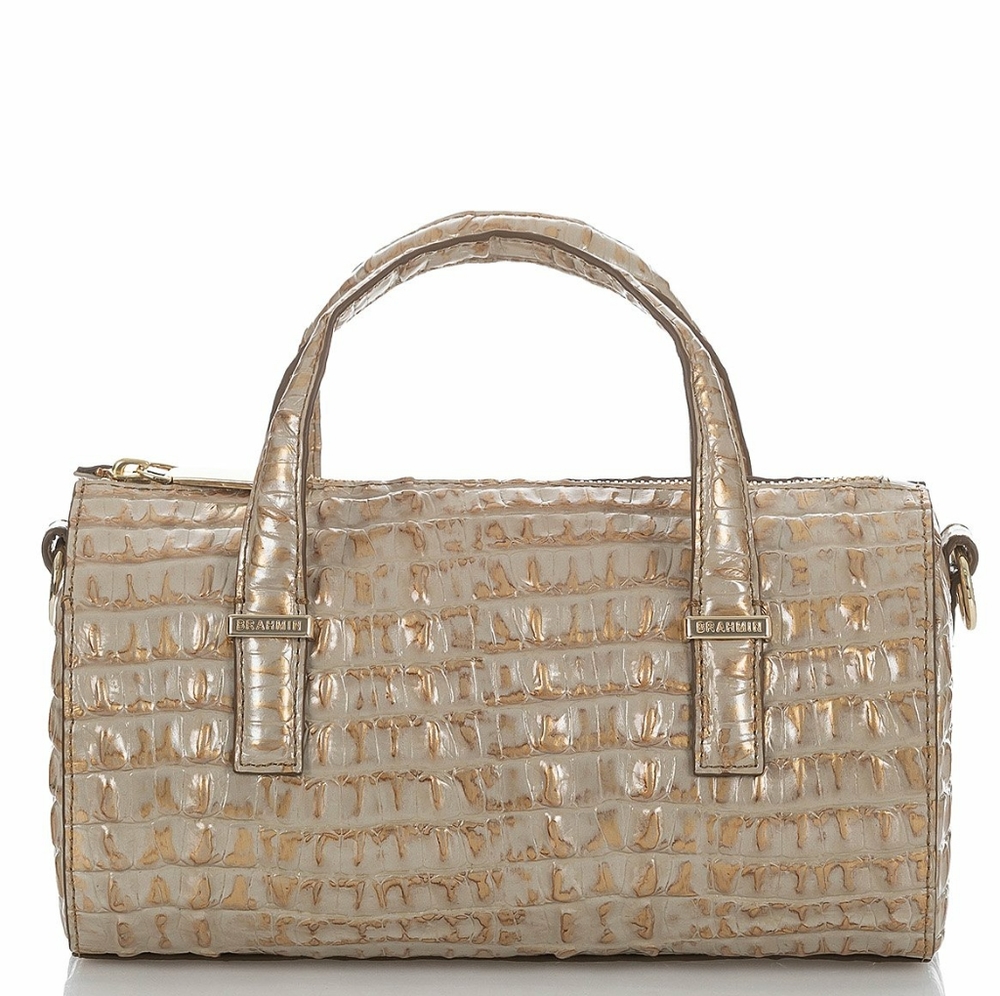 SOLD OUT BRAHMIN GOLD CLAIRE Petite Barrel Crossbody